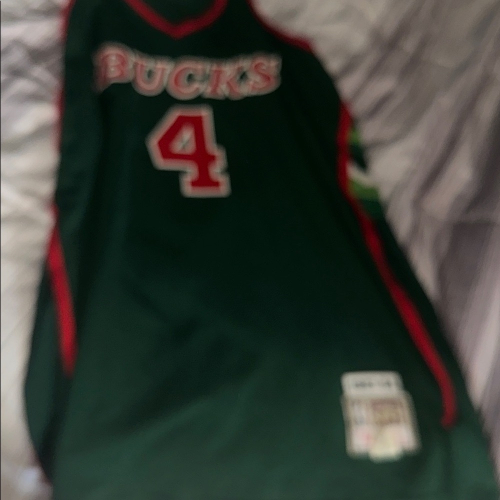 Adidas Milwaukee Bucks Jersey Mens Size 56 NBA Basketball Moncrief